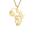 Africa Wildlife Map Necklace - Gold
