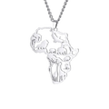 Africa Wildlife Map Necklace - Silver