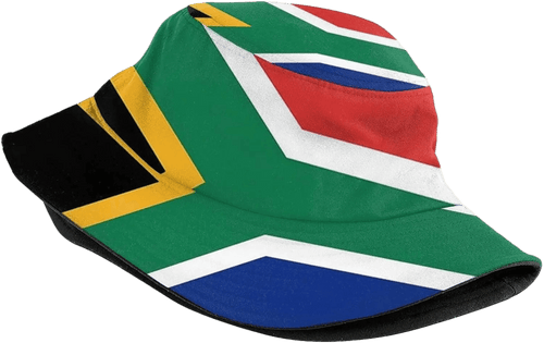 South Africa bucket hat printed with the full South African flag