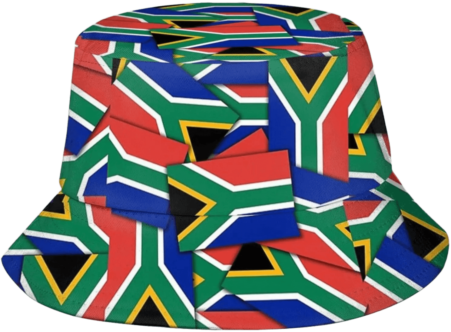 South Africa bucket hat printed with the full South African flag