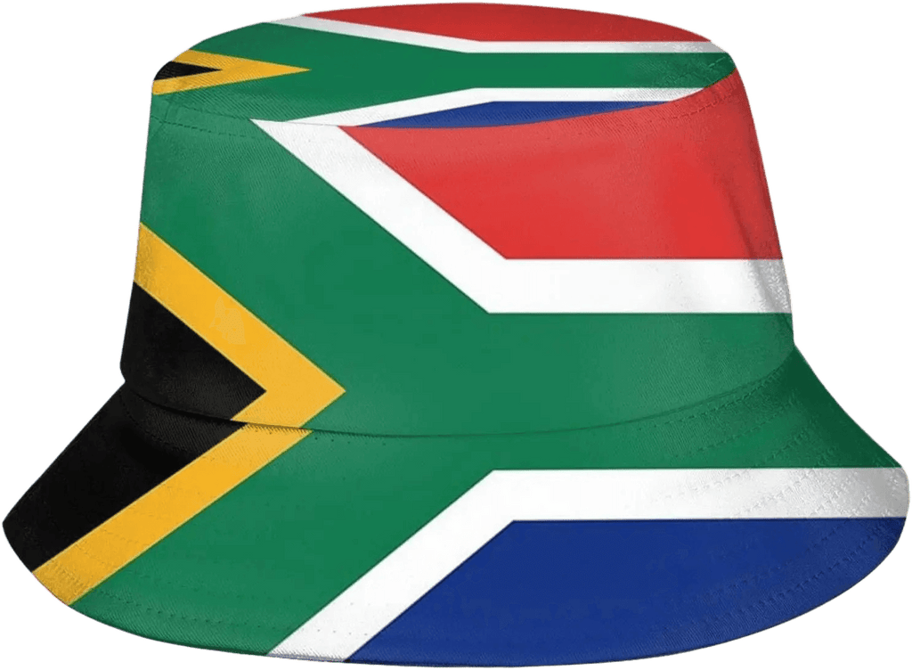 South Africa bucket hat printed with the full South African flag